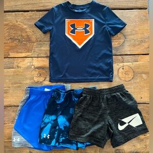 EUC Nike & Under Armour - Boys Shirt (4T) & Shorts (3T)